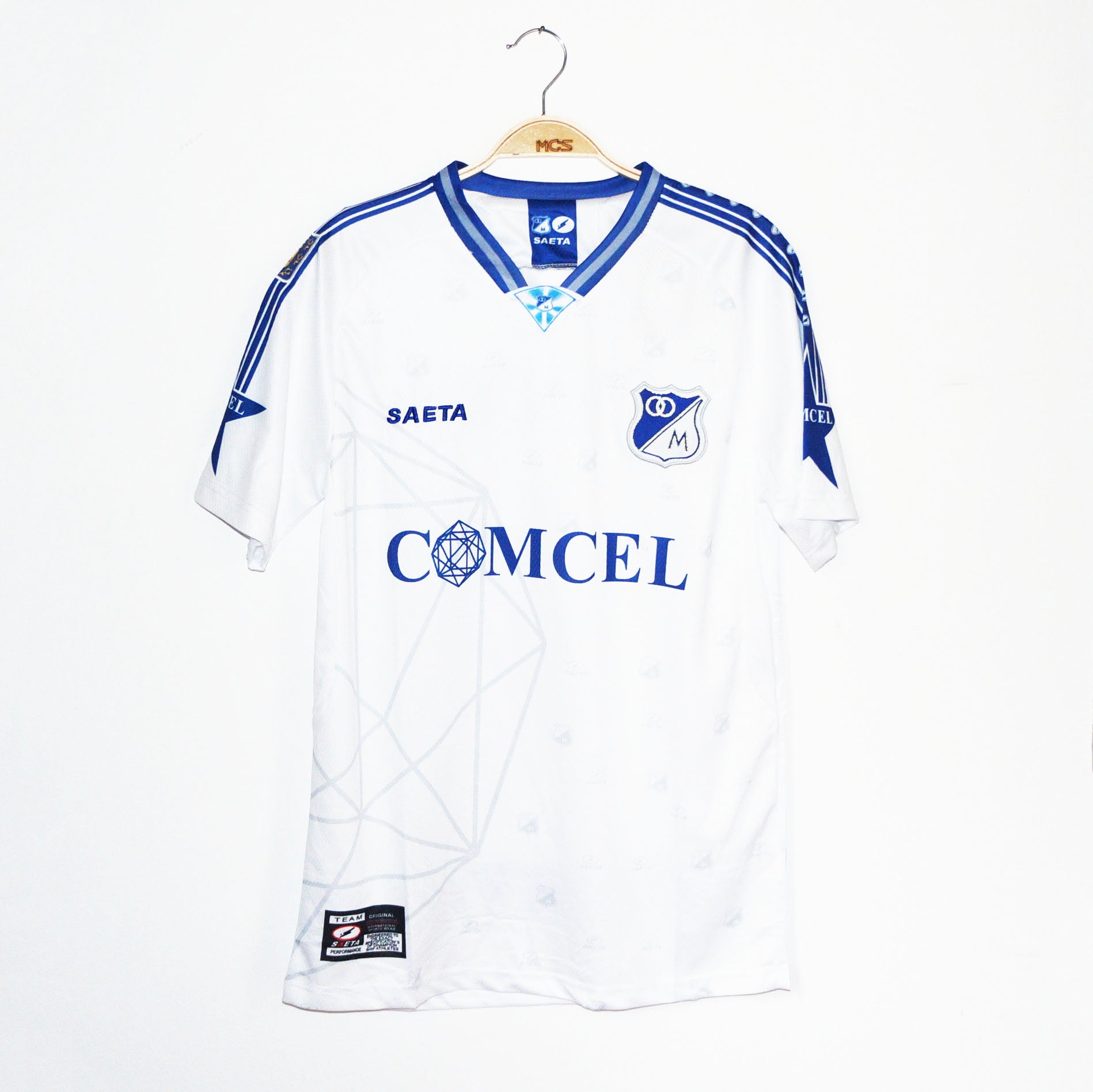 Camiseta Millonarios Comcel Blanca